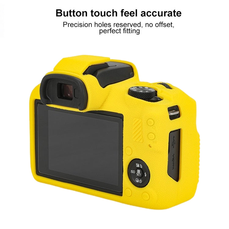 For Canon EOS R100 Litchi Texture Soft Silicone Protective Case(Yellow) - Protective Case by PMC TechLife | Online Shopping South Africa | PMC TechLife | Buy Now Pay Later Mobicred