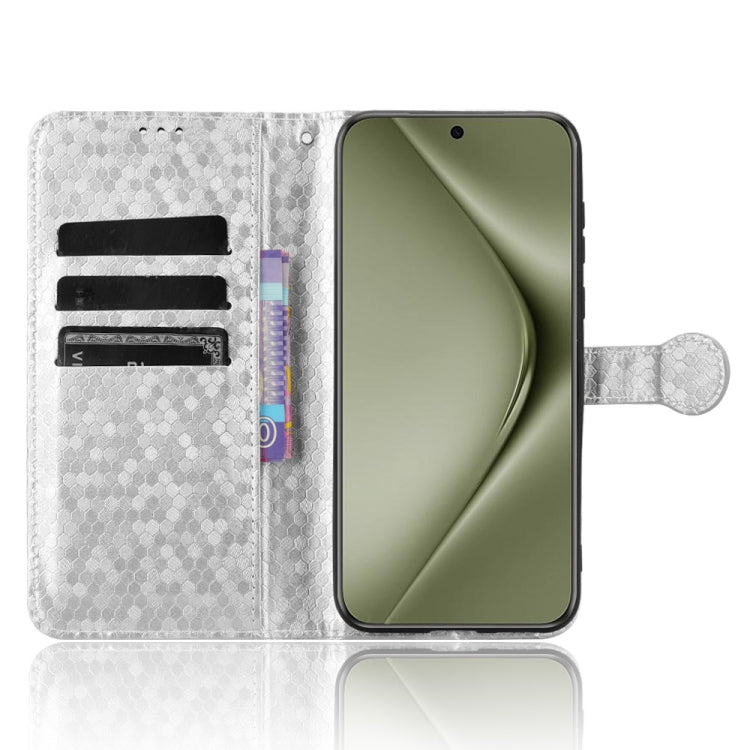 For Huawei Pura 70 Pro / Pro+ Honeycomb Dot Texture Leather Phone Case(Silver) - Huawei Cases by PMC Jewellery | Online Shopping South Africa | PMC Jewellery | Buy Now Pay Later Mobicred