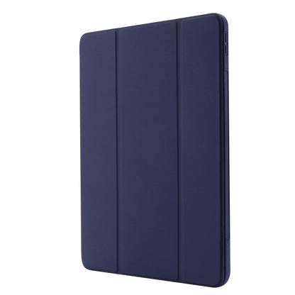 For iPad Pro 11 2024 Skin Feel Tri-fold Leather Tablet Case with Pen Slot(Dark Blue) - iPad Pro 11 2024 Cases by PMC Jewellery | Online Shopping South Africa | PMC Jewellery | Buy Now Pay Later Mobicred