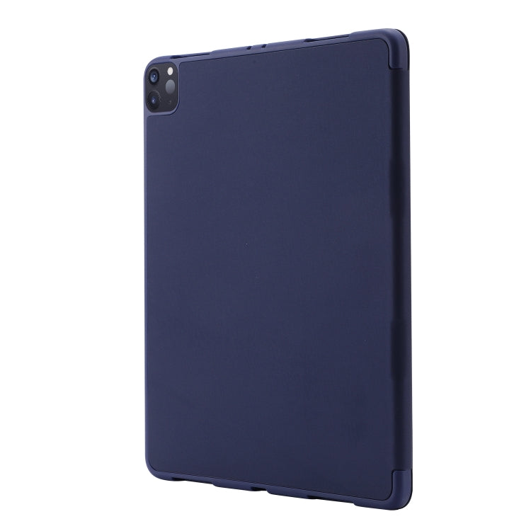 For iPad Pro 13 2024 Skin Feel Tri-fold Leather Tablet Case with Pen Slot(Dark Blue) - iPad Pro 13 2024 Cases by PMC Jewellery | Online Shopping South Africa | PMC Jewellery | Buy Now Pay Later Mobicred