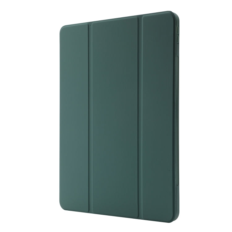 For iPad Pro 13 2024 Skin Feel Tri-fold Leather Tablet Case with Pen Slot(Dark Green) - iPad Pro 13 2024 Cases by PMC Jewellery | Online Shopping South Africa | PMC Jewellery | Buy Now Pay Later Mobicred