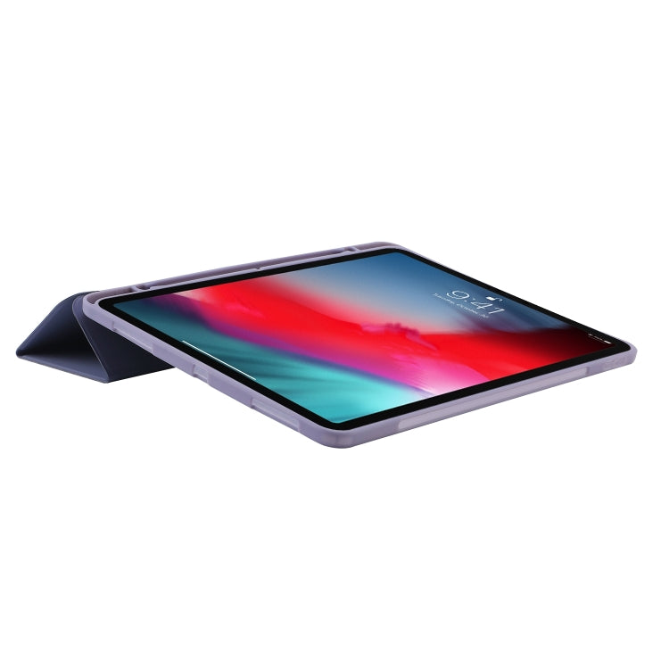 For iPad Pro 13 2024 Skin Feel Tri-fold Leather Tablet Case with Pen Slot(Lavender) - iPad Pro 13 2024 Cases by PMC TechLife | Online Shopping South Africa | PMC TechLife | Buy Now Pay Later Mobicred