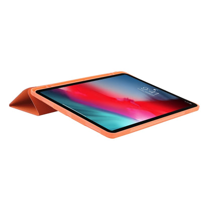 For iPad Air 11 2024 Skin Feel Tri-fold Leather Tablet Case with Pen Slot(Orange) - iPad Air 11 2024 Cases by PMC Jewellery | Online Shopping South Africa | PMC Jewellery | Buy Now Pay Later Mobicred