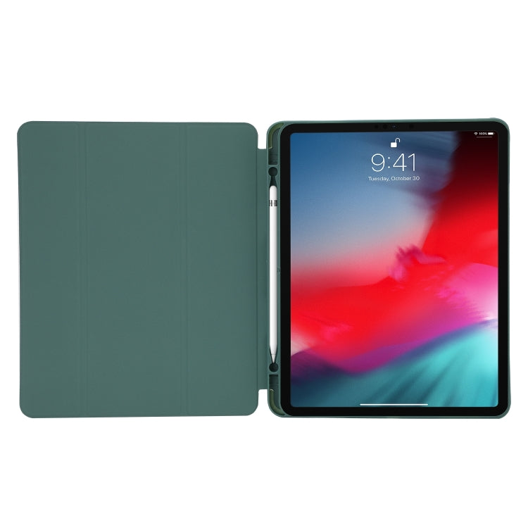 For iPad Pro 11 2024 Skin Feel Tri-fold Leather Tablet Case with Pen Slot(Black) - iPad Pro 11 2024 Cases by PMC TechLife | Online Shopping South Africa | PMC TechLife | Buy Now Pay Later Mobicred