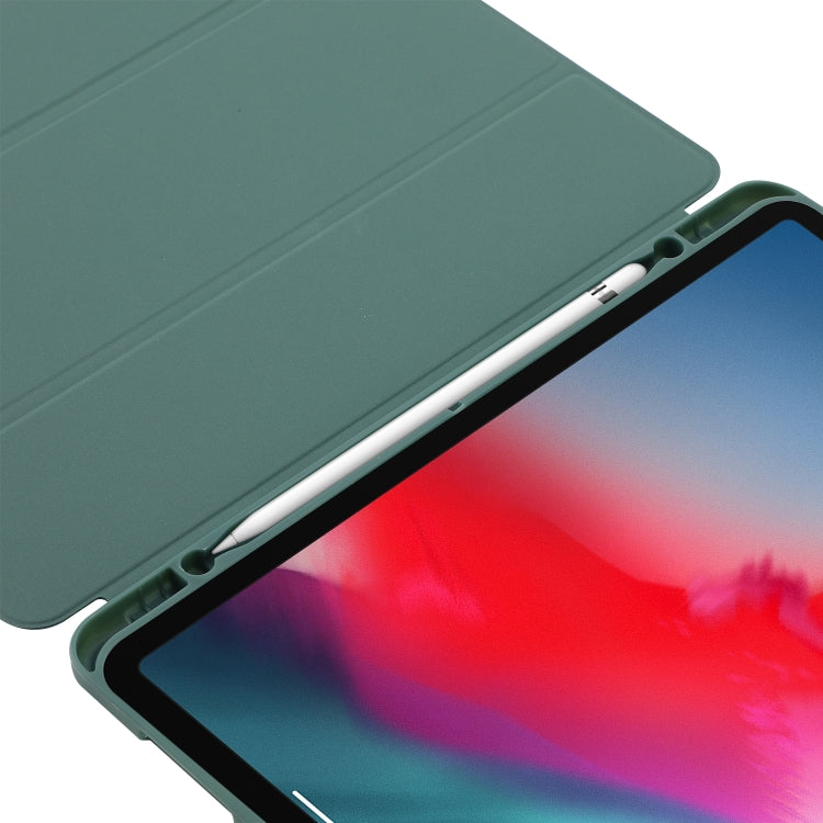 For iPad Pro 11 2024 Skin Feel Tri-fold Leather Tablet Case with Pen Slot(Black) - iPad Pro 11 2024 Cases by PMC TechLife | Online Shopping South Africa | PMC TechLife | Buy Now Pay Later Mobicred
