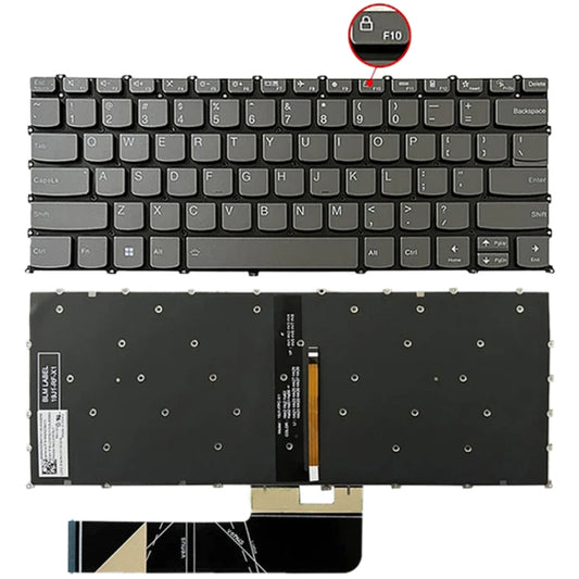 For Lenovo IdeaPad 5 / Yoga Slim 7 Pro  US Version Laptop Backlight Keyboard, F10 Key with Lock Icon(Grey) - Lenovo Spare Parts by PMC Jewellery | Online Shopping South Africa | PMC Jewellery | Buy Now Pay Later Mobicred