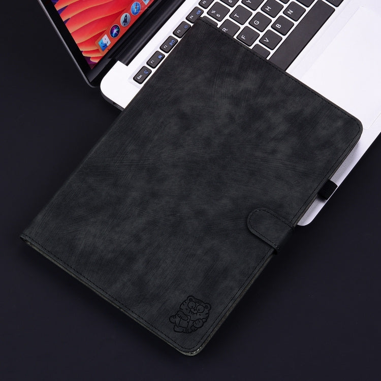 For iPad Air 13 2024 Embossed Tiger Pattern Leather Tablet Case(Black) - iPad Air 13 2024 Cases by PMC Jewellery | Online Shopping South Africa | PMC Jewellery | Buy Now Pay Later Mobicred