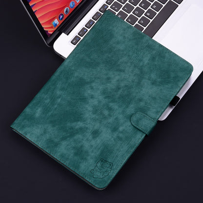 For iPad Air 11 2024 Embossed Tiger Pattern Leather Tablet Case(Dark Green) - iPad Air 11 2024 Cases by PMC Jewellery | Online Shopping South Africa | PMC Jewellery | Buy Now Pay Later Mobicred