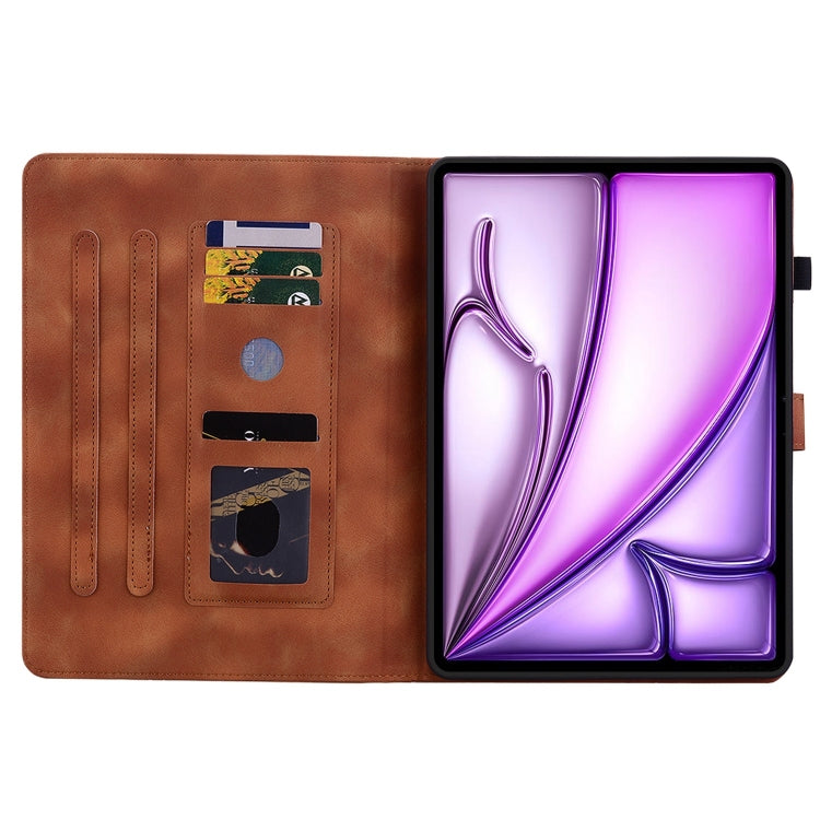 For iPad Air 13 2025 / 2024 Lily Embossed Leather Smart Tablet Case(Brown) - iPad Air 13 2025 / 2024 Cases by PMC TechLife | Online Shopping South Africa | PMC TechLife | Buy Now Pay Later Mobicred