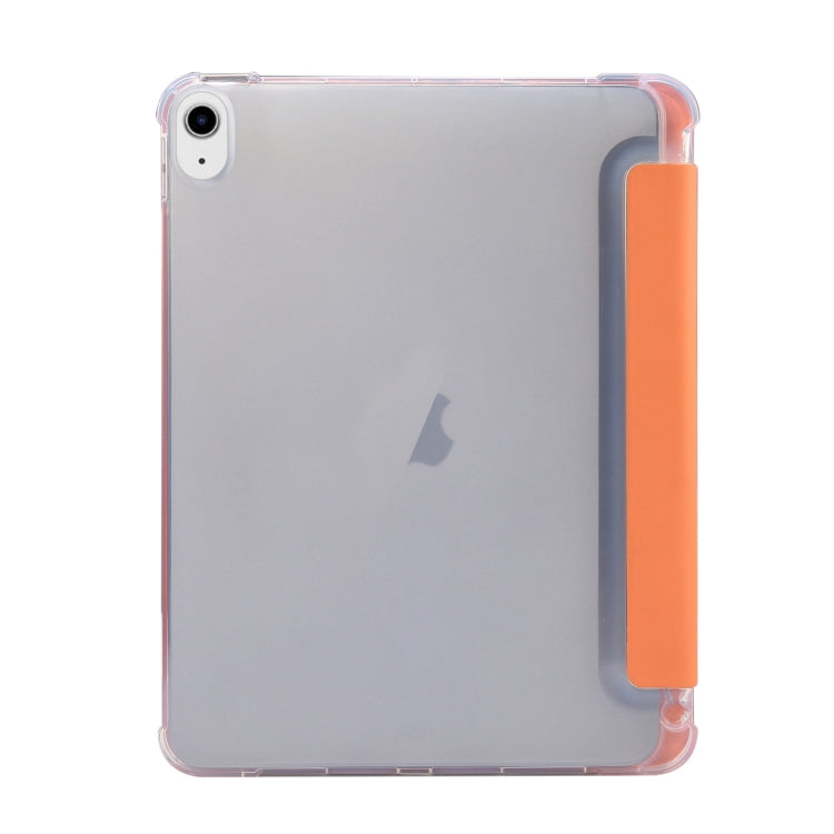 For iPad Air 11 2024 3-folding Electric Pressed Skin Texture Leather Tablet Case(Orange) - iPad Air 11 2024 Cases by PMC TechLife | Online Shopping South Africa | PMC TechLife | Buy Now Pay Later Mobicred