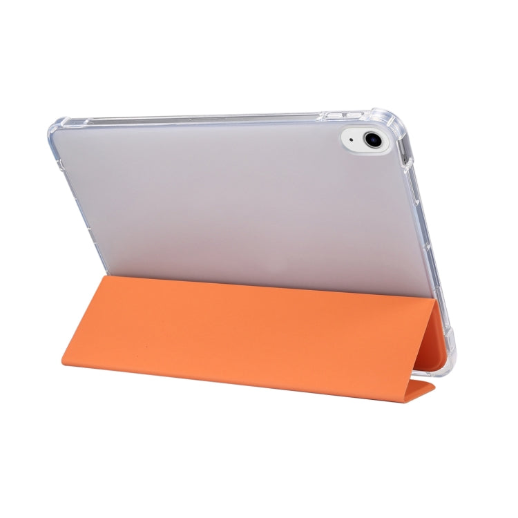 For iPad Air 11 2024 3-folding Electric Pressed Skin Texture Leather Tablet Case(Orange) - iPad Air 11 2024 Cases by PMC TechLife | Online Shopping South Africa | PMC TechLife | Buy Now Pay Later Mobicred