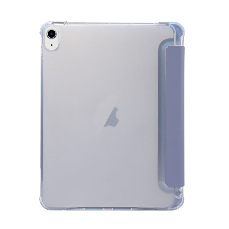 For iPad Air 11 2025 / 2024 3-folding Electric Pressed Skin Texture Leather Tablet Case(Lavender) - More iPad Cases by PMC TechLife | Online Shopping South Africa | PMC TechLife | Buy Now Pay Later Mobicred