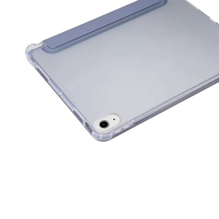 For iPad Air 11 2025 / 2024 3-folding Electric Pressed Skin Texture Leather Tablet Case(Lavender) - More iPad Cases by PMC TechLife | Online Shopping South Africa | PMC TechLife | Buy Now Pay Later Mobicred