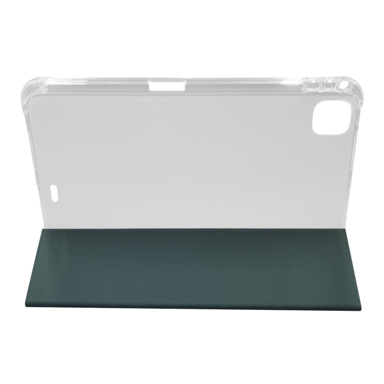 For iPad Pro 11 2024 3-folding Electric Pressed Skin Texture Leather Tablet Case(Deep Green) - iPad Pro 11 2024 Cases by PMC TechLife | Online Shopping South Africa | PMC TechLife | Buy Now Pay Later Mobicred
