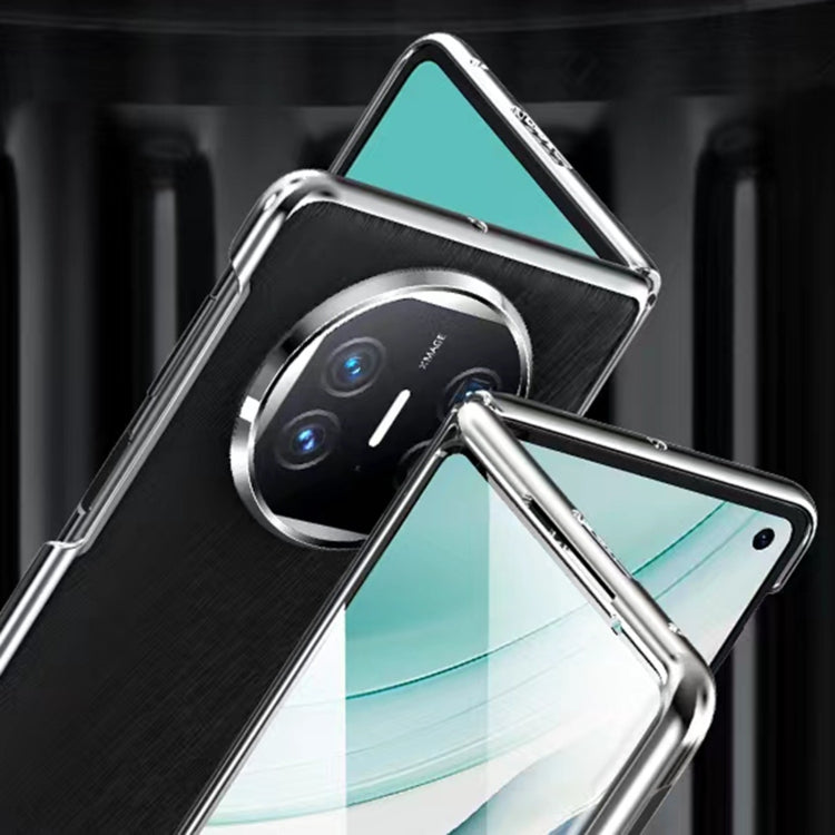 For Huawei Mate X3 Integrated Plating PC Leather Texture Full Coverage Fold Shockproof Phone Case(White) - Huawei Cases by PMC TechLife | Online Shopping South Africa | PMC TechLife | Buy Now Pay Later Mobicred