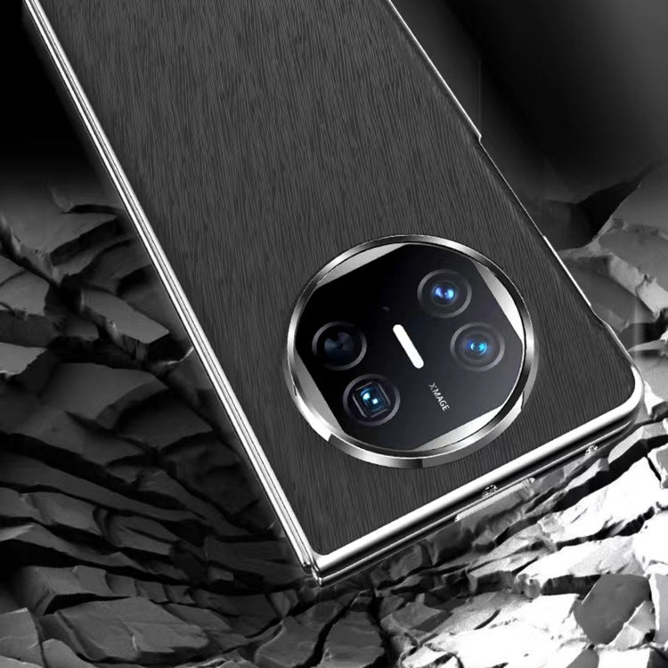 For Huawei Mate X3 Integrated Plating PC Leather Texture Full Coverage Fold Shockproof Phone Case(Black) - Huawei Cases by PMC TechLife | Online Shopping South Africa | PMC TechLife | Buy Now Pay Later Mobicred