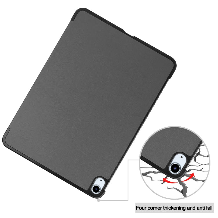 For iPad Air 11 2025 / 2024 Custer Pure Color 3-Fold Holder Smart Leather Tablet Case(Gray) - iPad Air 11 2025 / 2024 Cases by PMC TechLife | Online Shopping South Africa | PMC TechLife | Buy Now Pay Later Mobicred