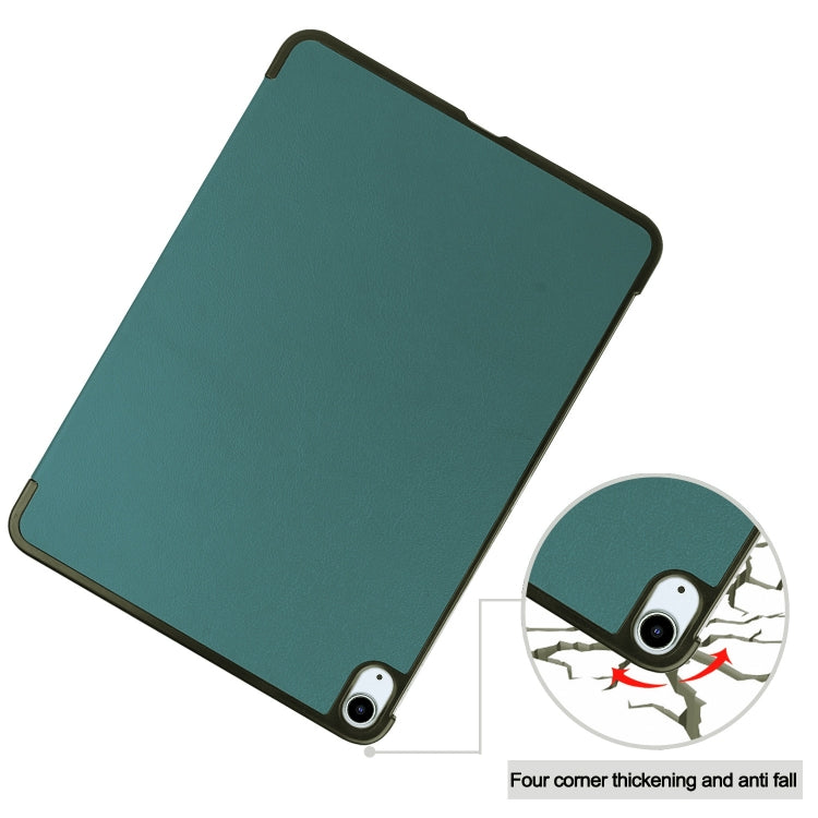 For iPad Air 11 2024 Custer Pure Color 3-Fold Holder Smart Leather Tablet Case(Dark Green) - iPad Air 11 2024 Cases by PMC Jewellery | Online Shopping South Africa | PMC Jewellery | Buy Now Pay Later Mobicred