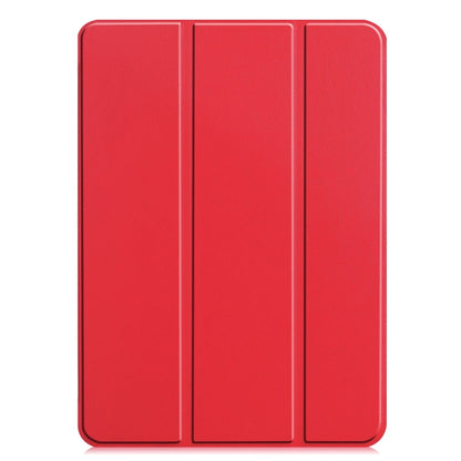 For iPad Pro 11 2024 Custer Pure Color 3-Fold Holder Smart Leather Tablet Case(Red) - iPad Pro 11 2024 Cases by PMC Jewellery | Online Shopping South Africa | PMC Jewellery | Buy Now Pay Later Mobicred