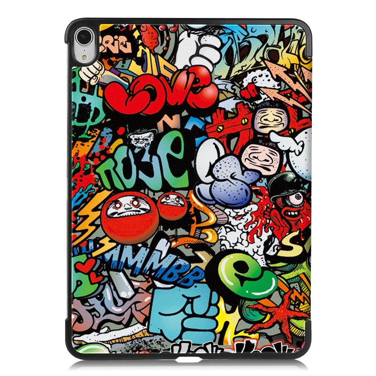 For iPad Air 13 2024 Custer Painted 3-Fold Holder Smart Leather Tablet Case(Graffiti) - iPad Air 13 2024 Cases by PMC Jewellery | Online Shopping South Africa | PMC Jewellery | Buy Now Pay Later Mobicred
