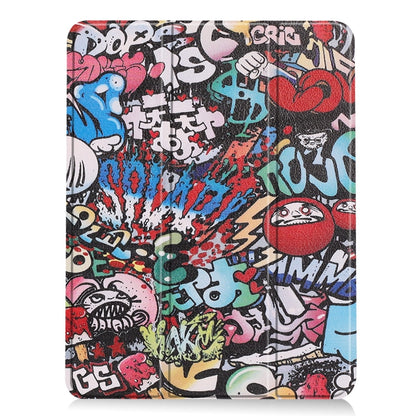 For iPad Air 11 2024 Custer Painted 3-Fold Holder Smart Leather Tablet Case(Graffiti) - iPad Air 11 2024 Cases by PMC Jewellery | Online Shopping South Africa | PMC Jewellery | Buy Now Pay Later Mobicred