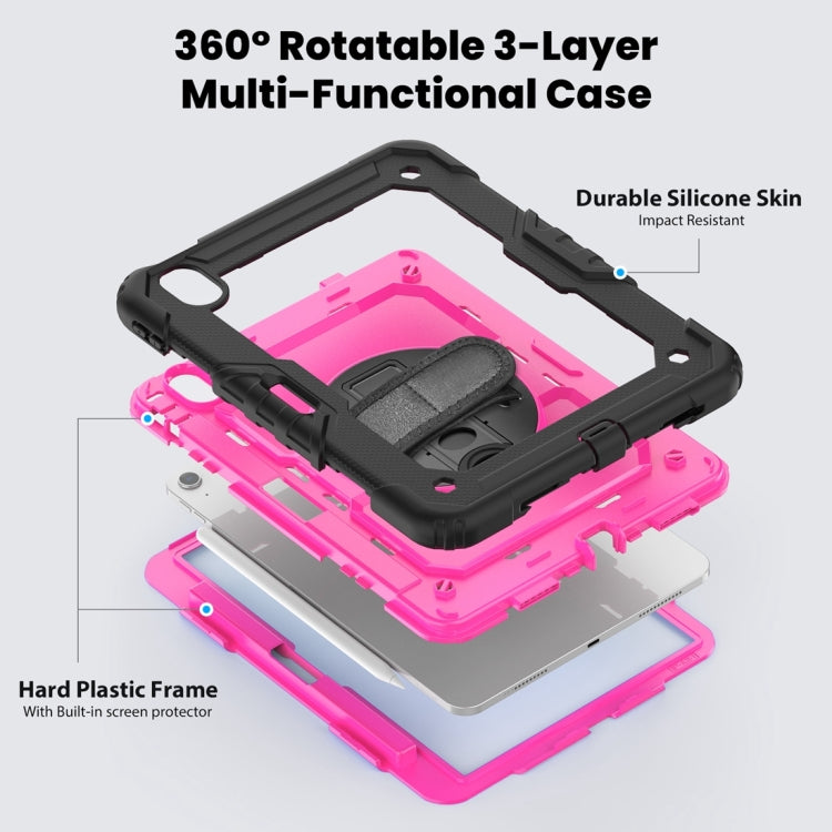 For iPad Air 11 2024 Silicone + PC Tablet Protective Case(Rose Red+Black) - iPad Air 11 2024 Cases by PMC TechLife | Online Shopping South Africa | PMC TechLife | Buy Now Pay Later Mobicred