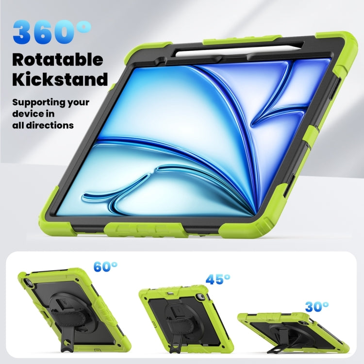 For iPad Air 13 2024 Silicone + PC Tablet Protective Case(Black+Yellow Green) - iPad Air 13 2024 Cases by PMC TechLife | Online Shopping South Africa | PMC TechLife | Buy Now Pay Later Mobicred