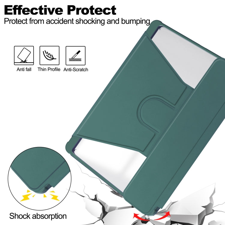 For iPad Pro 11 2024 Transparent Rotation Smart Leather Tablet Case with Keyboard(Dark Green) - iPad Pro 11 2024 Cases by PMC TechLife | Online Shopping South Africa | PMC TechLife | Buy Now Pay Later Mobicred