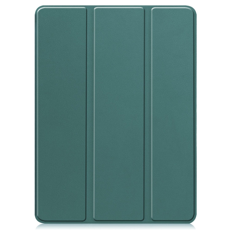 For iPad Pro 11 2024 Custer TPU Pure Color 3-Fold Holder Smart Leather Tablet Case with Pen Tray(Dark Green) - iPad Pro 11 2024 Cases by PMC Jewellery | Online Shopping South Africa | PMC Jewellery | Buy Now Pay Later Mobicred