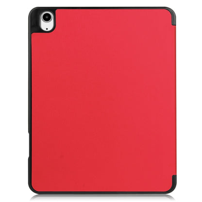 For iPad Air 13 2024 Custer TPU Pure Color 3-Fold Holder Smart Leather Tablet Case with Pen Tray(Red) - iPad Air 13 2024 Cases by PMC Jewellery | Online Shopping South Africa | PMC Jewellery | Buy Now Pay Later Mobicred