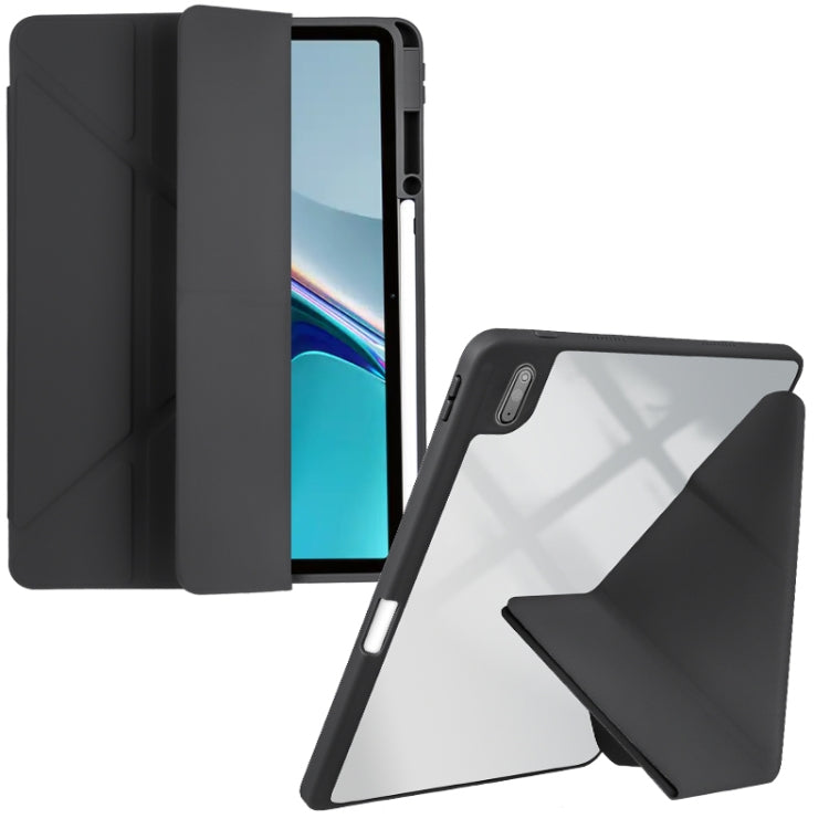 For Huawei MatePad 11 2021 / 2023 Clear Acrylic Deformation Leather Tablet Case(Black) - free shipping - PMC TechLife - Order now!