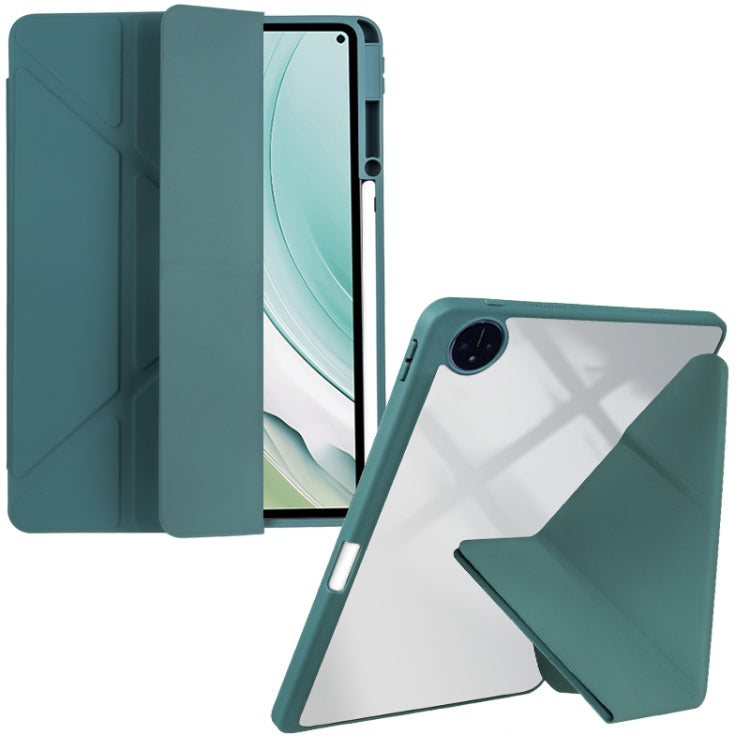 For Huawei MatePad Pro 11 2022 / 2024 Clear Acrylic Deformation Leather Tablet Case(Dark Green) - Huawei by PMC Jewellery | Online Shopping South Africa | PMC Jewellery | Buy Now Pay Later Mobicred