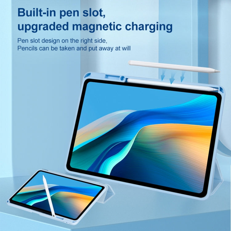 For Huawei MatePad 10.8 Clear Acrylic Deformation Leather Tablet Case(Grey) - Huawei by PMC TechLife | Online Shopping South Africa | PMC TechLife | Buy Now Pay Later Mobicred
