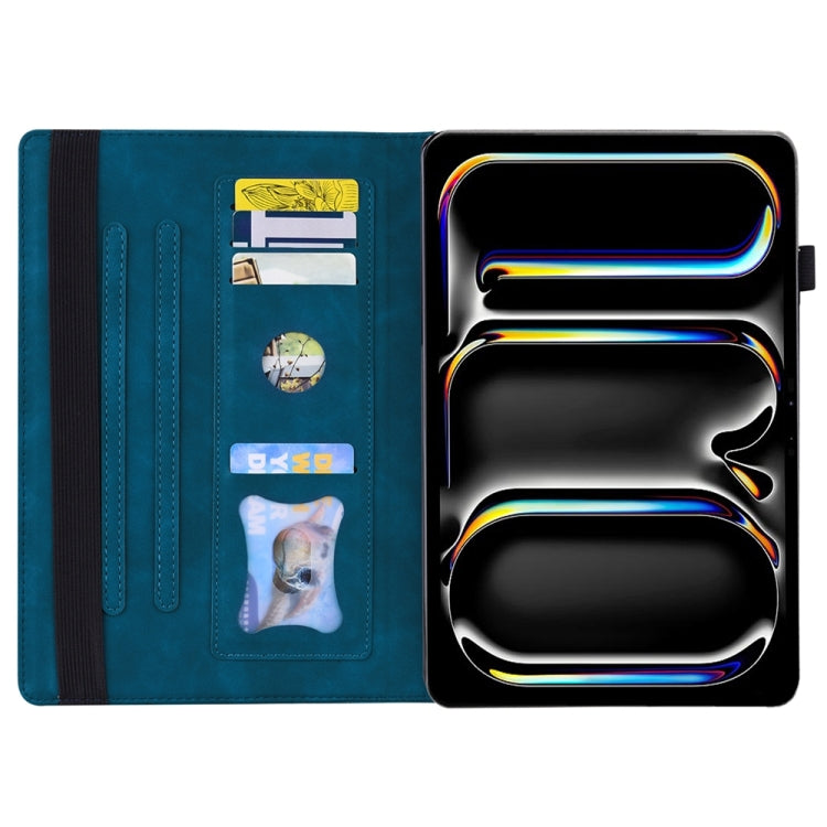 For iPad Pro 13 2024 Splicing Shockproof Leather Tablet Case(Blue) - iPad Pro 13 2024 Cases by PMC TechLife | Online Shopping South Africa | PMC TechLife | Buy Now Pay Later Mobicred
