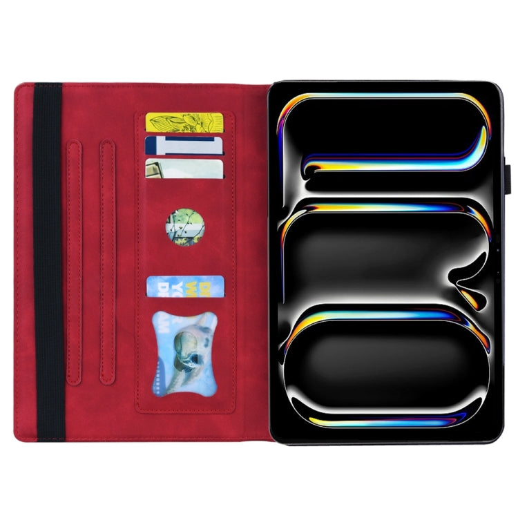 For iPad Pro 11 2024 Splicing Shockproof Leather Tablet Case(Red) - iPad Pro 11 2024 Cases by PMC TechLife | Online Shopping South Africa | PMC TechLife | Buy Now Pay Later Mobicred