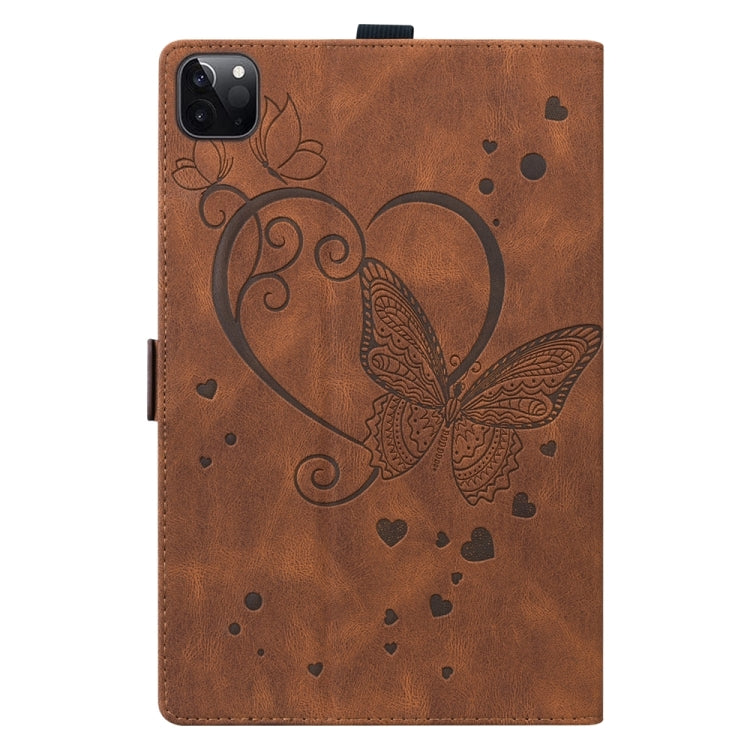 For iPad Pro 13 2024 Love Butterfly Embossed Leather Tablet Case(Brown) - iPad Pro 13 2024 Cases by PMC TechLife | Online Shopping South Africa | PMC TechLife | Buy Now Pay Later Mobicred
