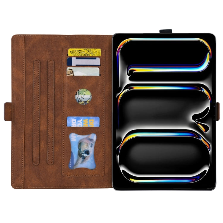 For iPad Pro 13 2024 Love Butterfly Embossed Leather Tablet Case(Brown) - iPad Pro 13 2024 Cases by PMC TechLife | Online Shopping South Africa | PMC TechLife | Buy Now Pay Later Mobicred