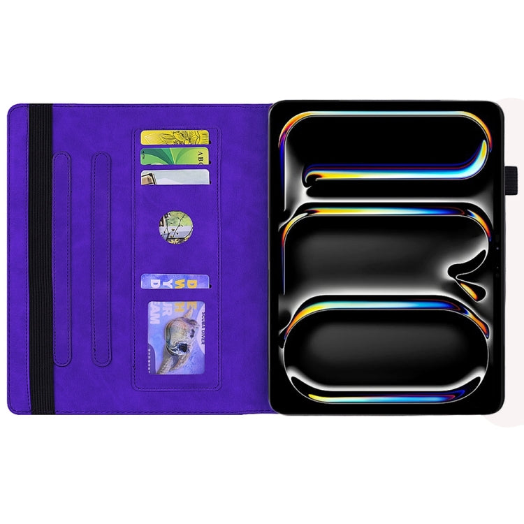 For iPad Pro 13 2024 Calf Texture Embossed Leather Tablet Case(Purple) - iPad Pro 13 2024 Cases by PMC TechLife | Online Shopping South Africa | PMC TechLife | Buy Now Pay Later Mobicred