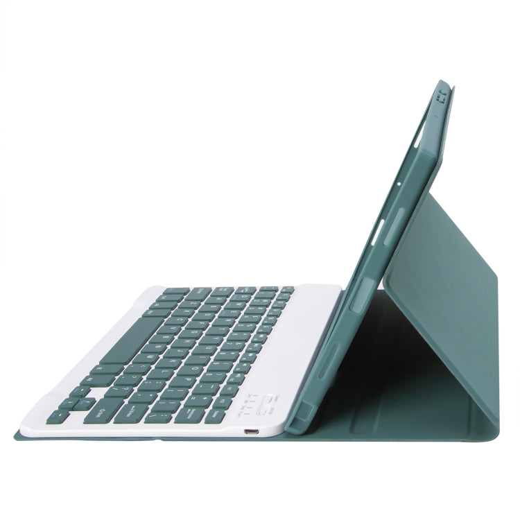 For iPad Pro 11 2024 A13B Lambskin Texture Bluetooth Touch Keyboard Leather Tablet Case with Pen Slot(Dark Green) - For iPad Pro by PMC Jewellery | Online Shopping South Africa | PMC Jewellery | Buy Now Pay Later Mobicred