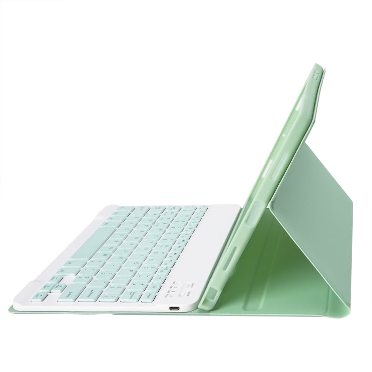 For iPad Pro 11 2024 A13B Lambskin Texture Bluetooth Touch Keyboard Leather Tablet Case with Pen Slot(Light Green) - For iPad Pro by PMC Jewellery | Online Shopping South Africa | PMC Jewellery | Buy Now Pay Later Mobicred