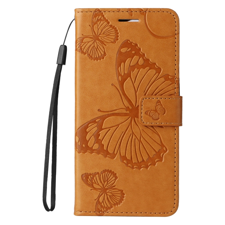 For iPhone SE 2024 3D Butterfly Embossed Pattern Flip Leather Phone Case(Yellow) - More iPhone Cases by PMC Jewellery | Online Shopping South Africa | PMC Jewellery | Buy Now Pay Later Mobicred