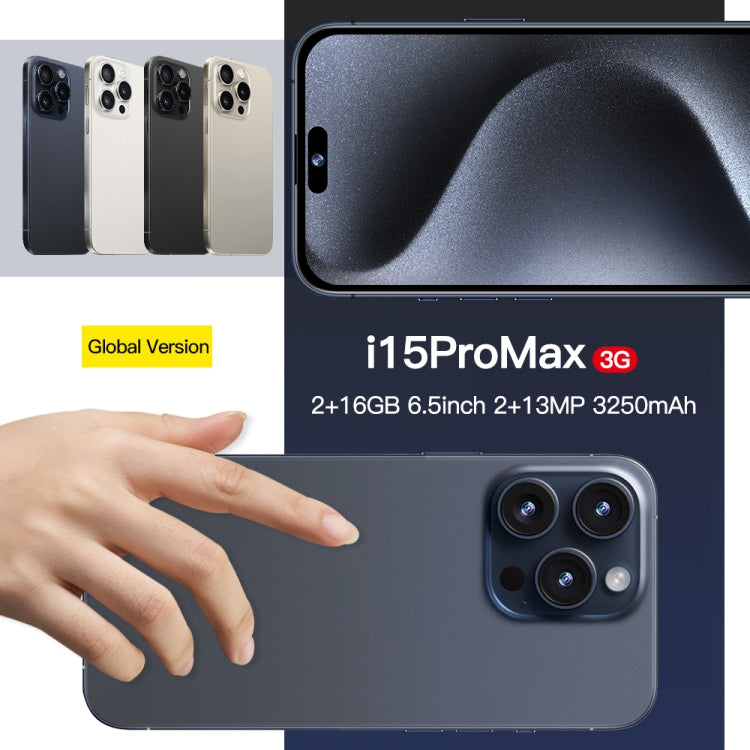 i15 Pro Max / Q5, 2GB+16GB, 6.5 inch Screen, Face Identification, Android 8.1 MTK6580P Quad Core, Network: 3G, Dual SIM(Titanium Blue) -  by PMC Jewellery | Online Shopping South Africa | PMC Jewellery