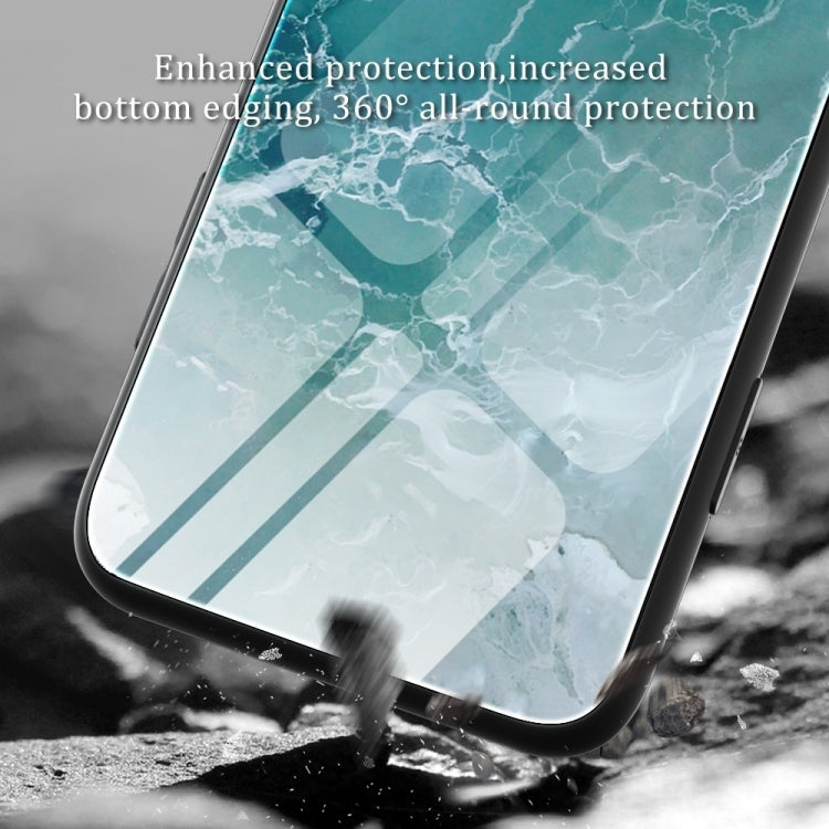 For Huawei Pura 70 Marble Pattern Glass Protective Phone Case(Beach) - Huawei Cases by PMC Jewellery | Online Shopping South Africa | PMC Jewellery | Buy Now Pay Later Mobicred