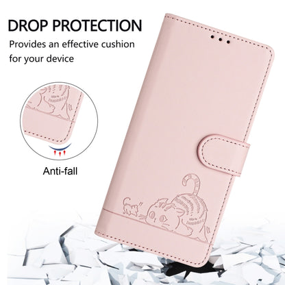 For Google Pixel 9 / 9 Pro Cat Rat Embossed Pattern RFID Leather Phone Case with Lanyard(Pink) - Google Cases by PMC Jewellery | Online Shopping South Africa | PMC Jewellery | Buy Now Pay Later Mobicred