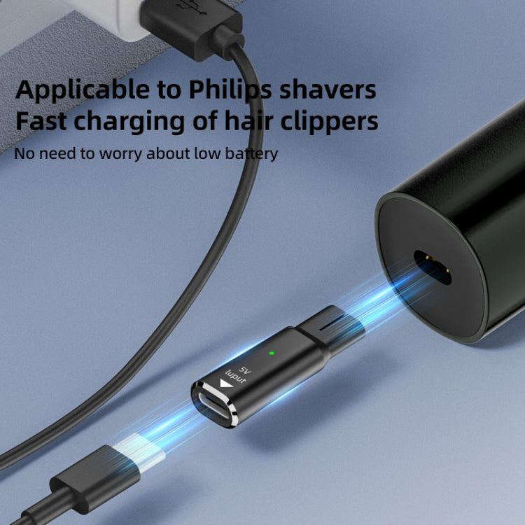 Shaver / Clipper Charging Adapter for Philips, Interface:Type-C to 4.3V Single Slot(Black) - Shavers Parts by PMC TechLife | Online Shopping South Africa | PMC TechLife | Buy Now Pay Later Mobicred