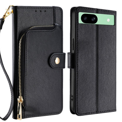 For Google Pixel 8a Zipper Bag Leather Phone Case(Black) - Google Cases by PMC Jewellery | Online Shopping South Africa | PMC Jewellery | Buy Now Pay Later Mobicred