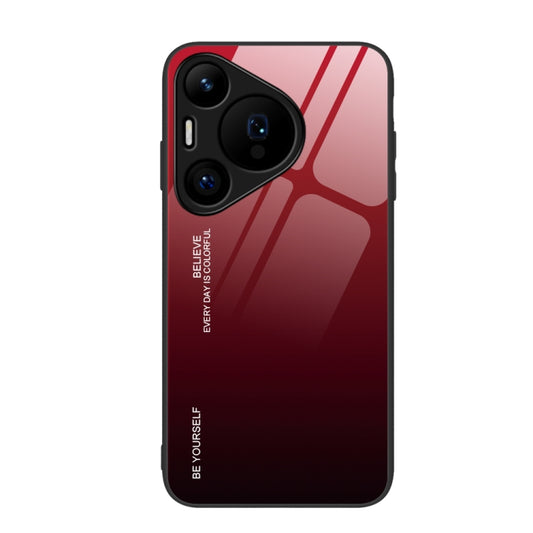 For Huawei Pura 70 Gradient Color Glass Phone Case(Red Black) - Huawei Cases by PMC Jewellery | Online Shopping South Africa | PMC Jewellery | Buy Now Pay Later Mobicred