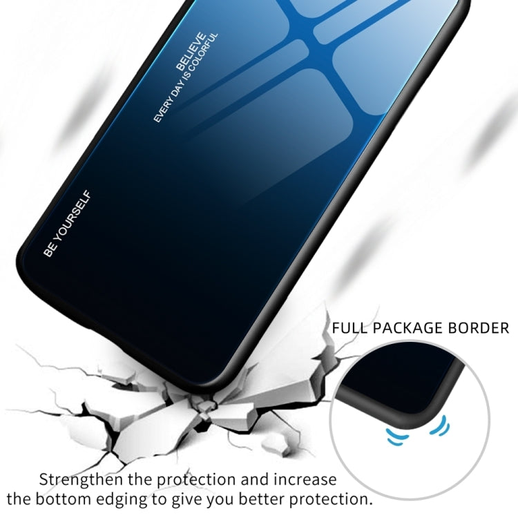 For Huawei Pura 70 Pro Gradient Color Glass Phone Case(Blue Black) - free shipping - PMC Jewellery - Order now!