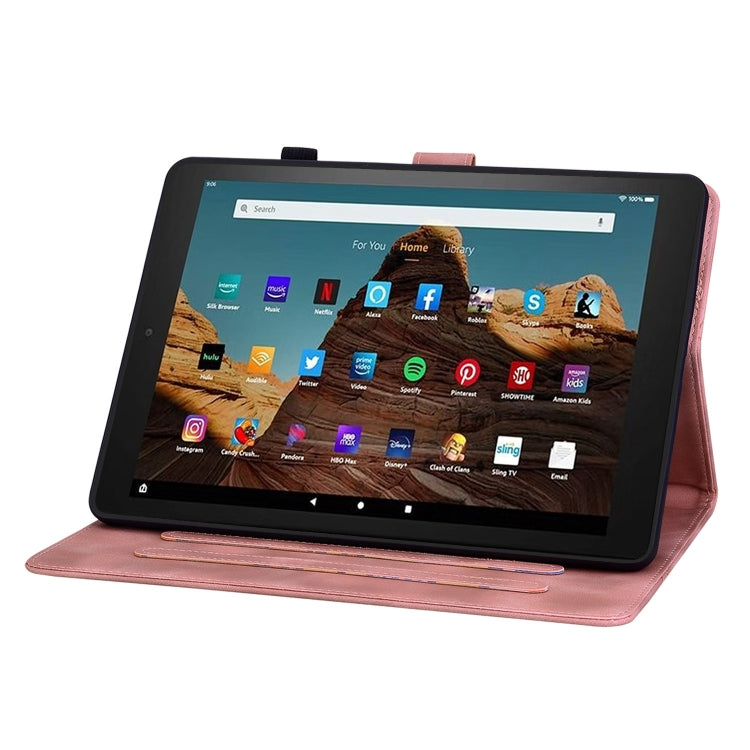For Amazon Fire HD10 2023 Lily Embossed Leather Tablet Case(Pink) - Amazon by PMC TechLife | Online Shopping South Africa | PMC TechLife | Buy Now Pay Later Mobicred