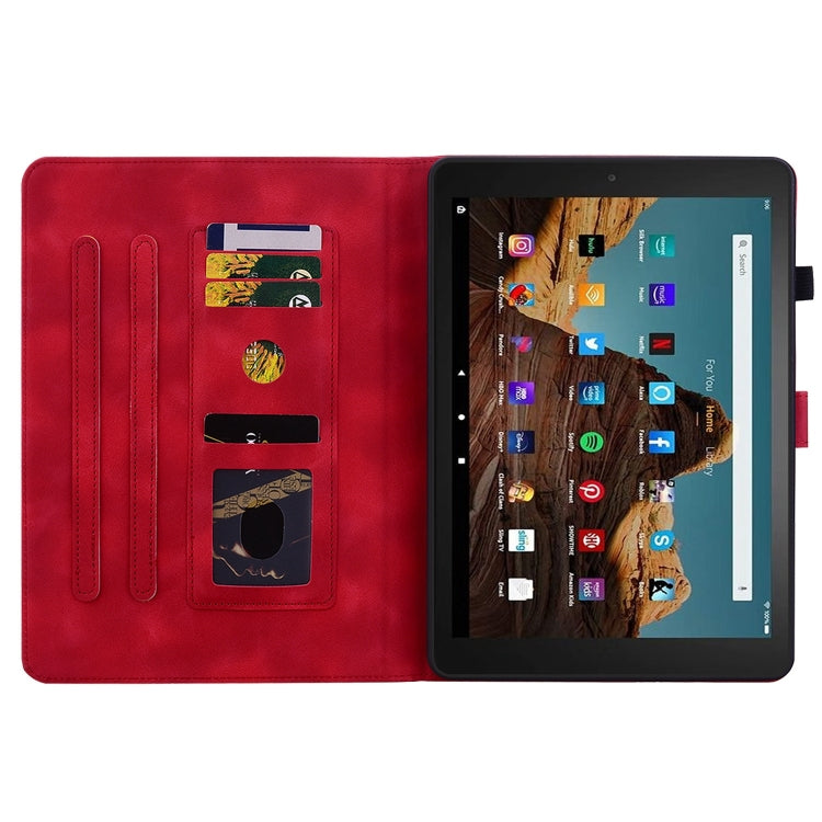 For Amazon Fire HD10 2023 Lily Embossed Leather Tablet Case(Red) - free shipping - PMC TechLife - Order now!